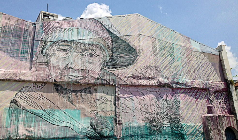 Mural de street art en George Town Penang Malasia