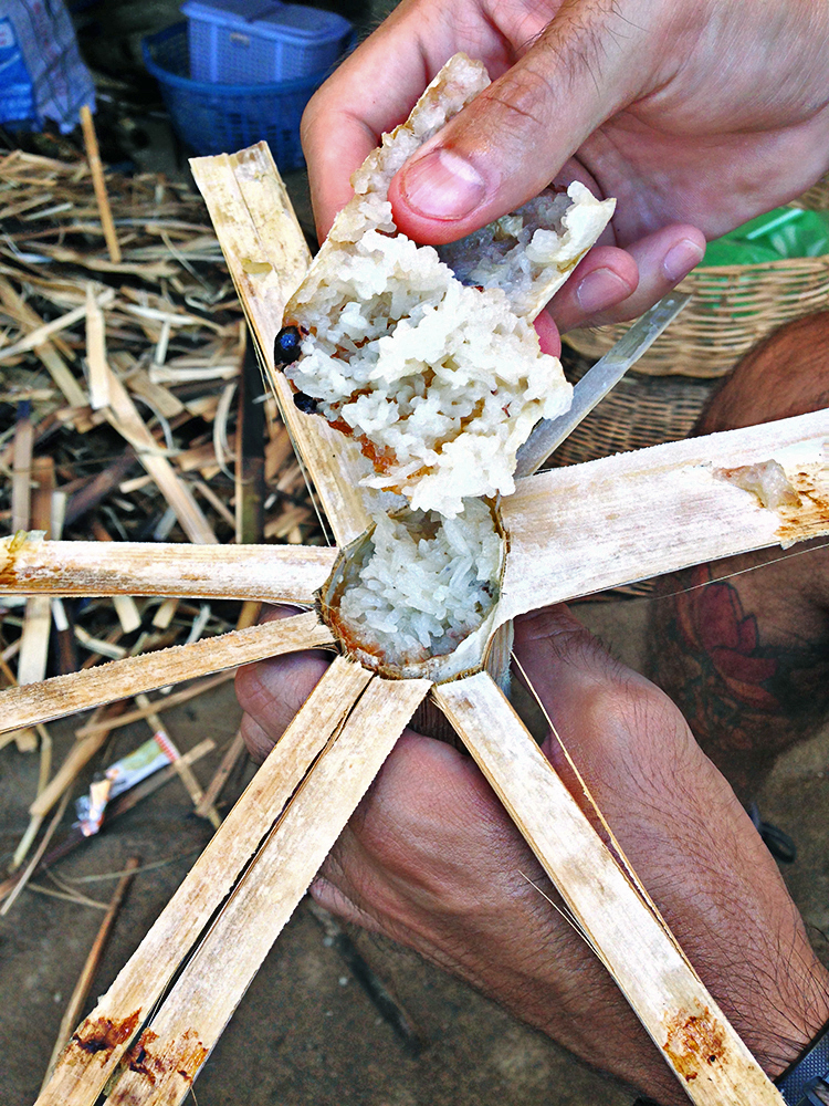 Bamboo rice en Camboya